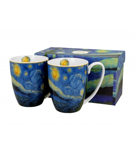 Porcelánový hrnek Starry Night inspired by Van Gogh 380 ml, sada 2 ks v dárkové krabičce