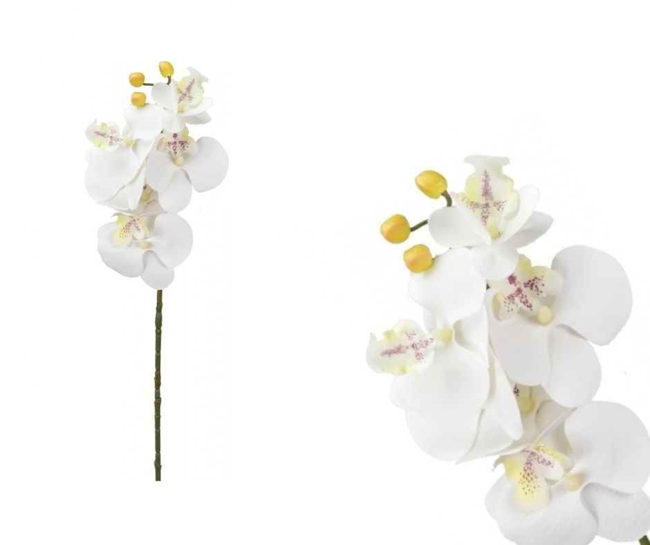 Umělá orchidej bílá 68 cm