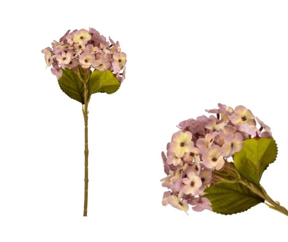 Umělá hortenzie růžovo-žlutá 45 cm