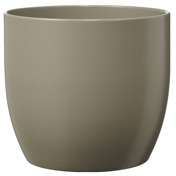Keramický květináč Basel matný 19 cm světle šedý