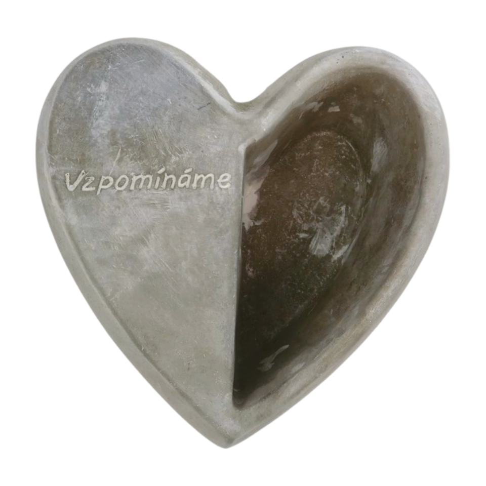 Květináč srdce s nápisem Vzpomínáme 21 x 21 cm, (CZ)