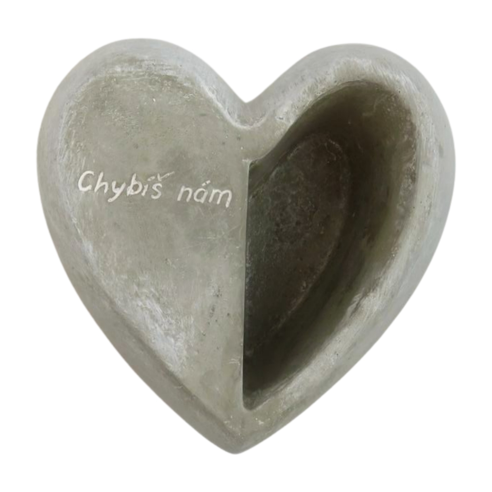 Květináč srdce s nápisem Chybíš nám 17 x 16 cm, (CZ)