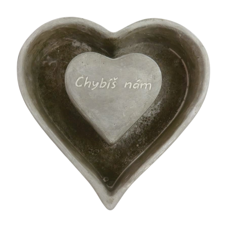 Květináč srdce s nápisem Chybíš nám 22 x 22 cm, (CZ)