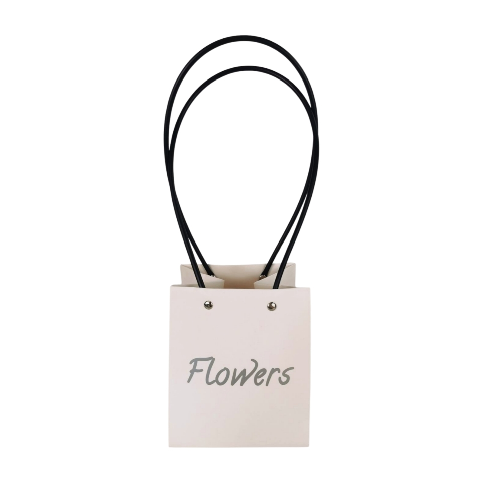 Flower box bílý s nápisem Flowers 15 x 13 x 12 cm