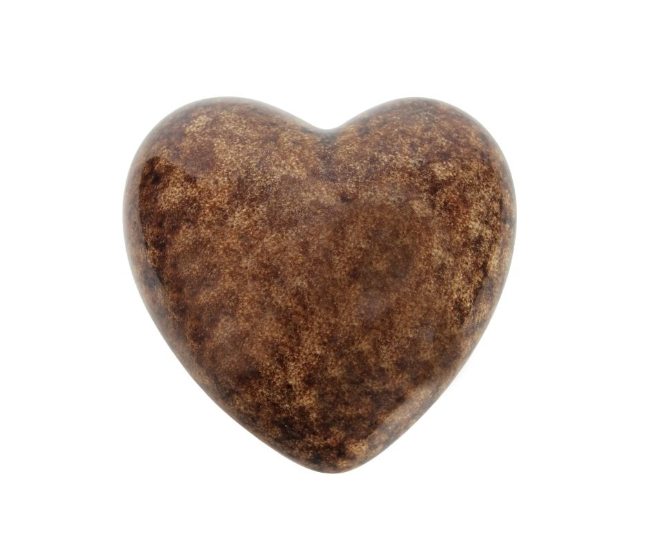 Keramické srdce hnědé 11,4 cm