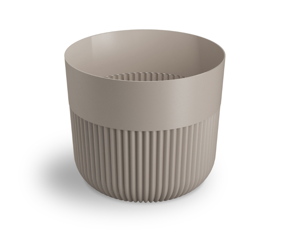 Plastový květináč Alia matný béžový 110 mm