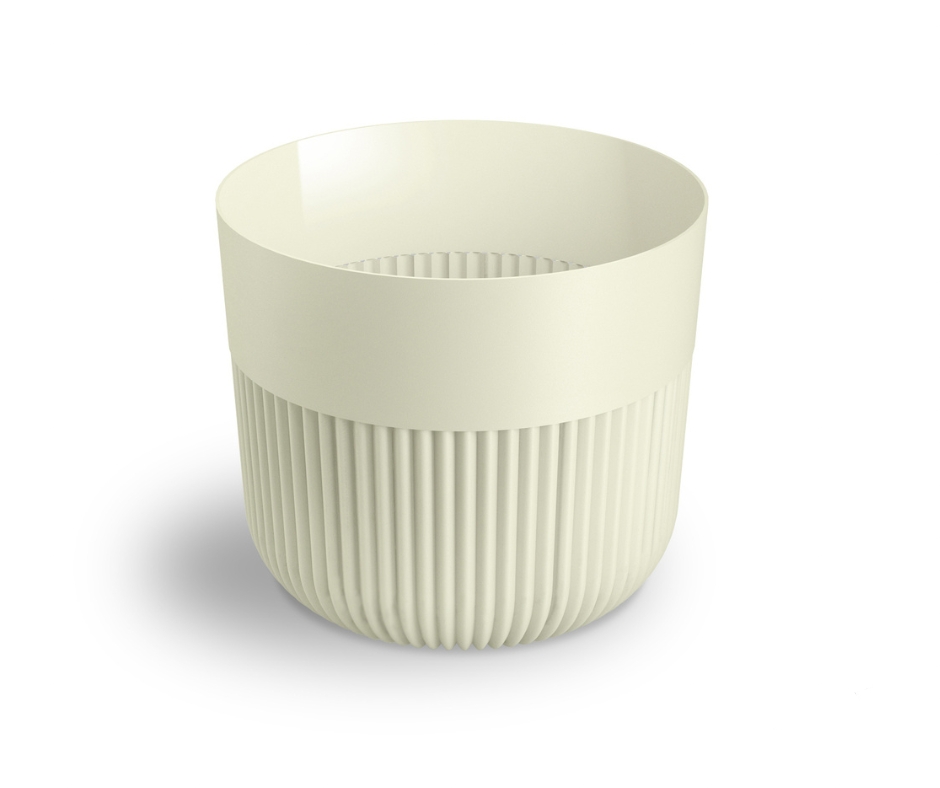 Plastový květináč Alia krémový 110 mm