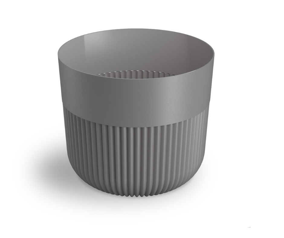 Plastový květináč Alia tmavě popelavý 130 mm