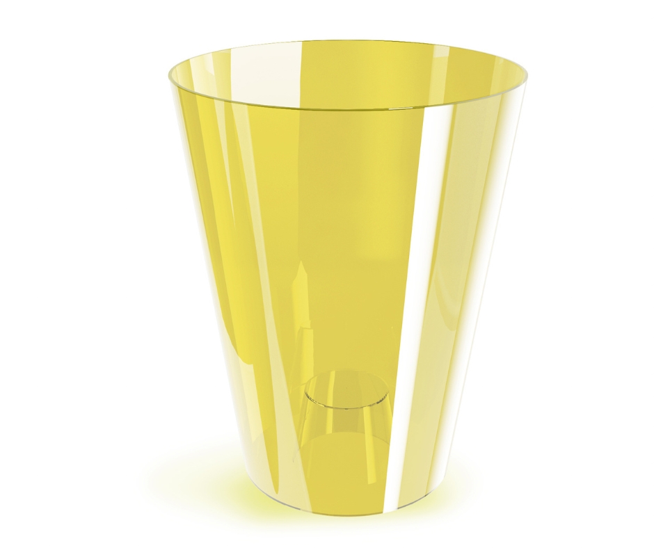 Květináč na orchideje průhledný medový 16,5x12 cm