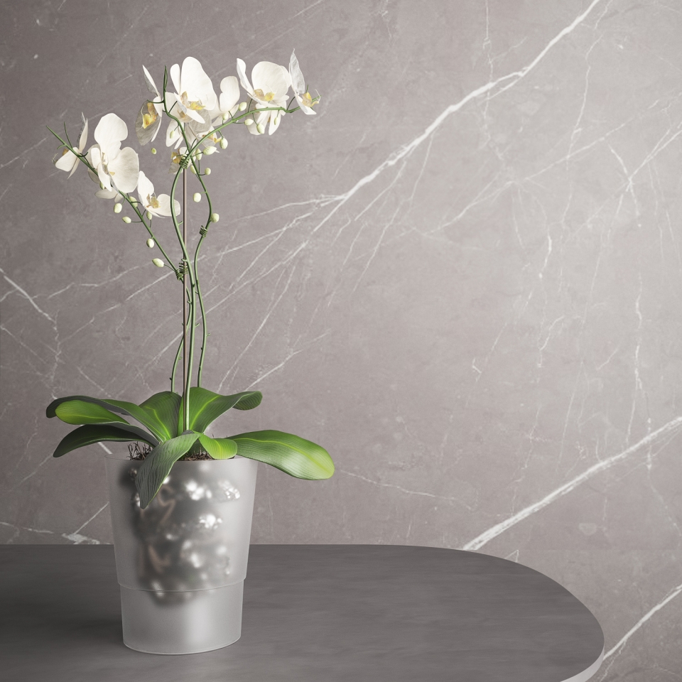 Plastový obal na orchideje, mléčná, 125 mm