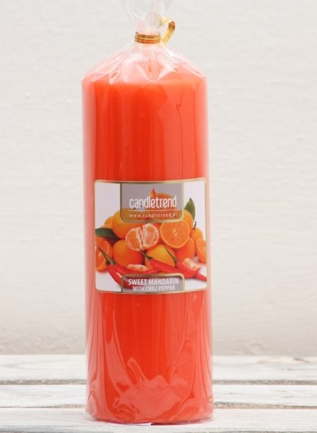 Svíčka válec Mandarinka s chilli 16,5 cm