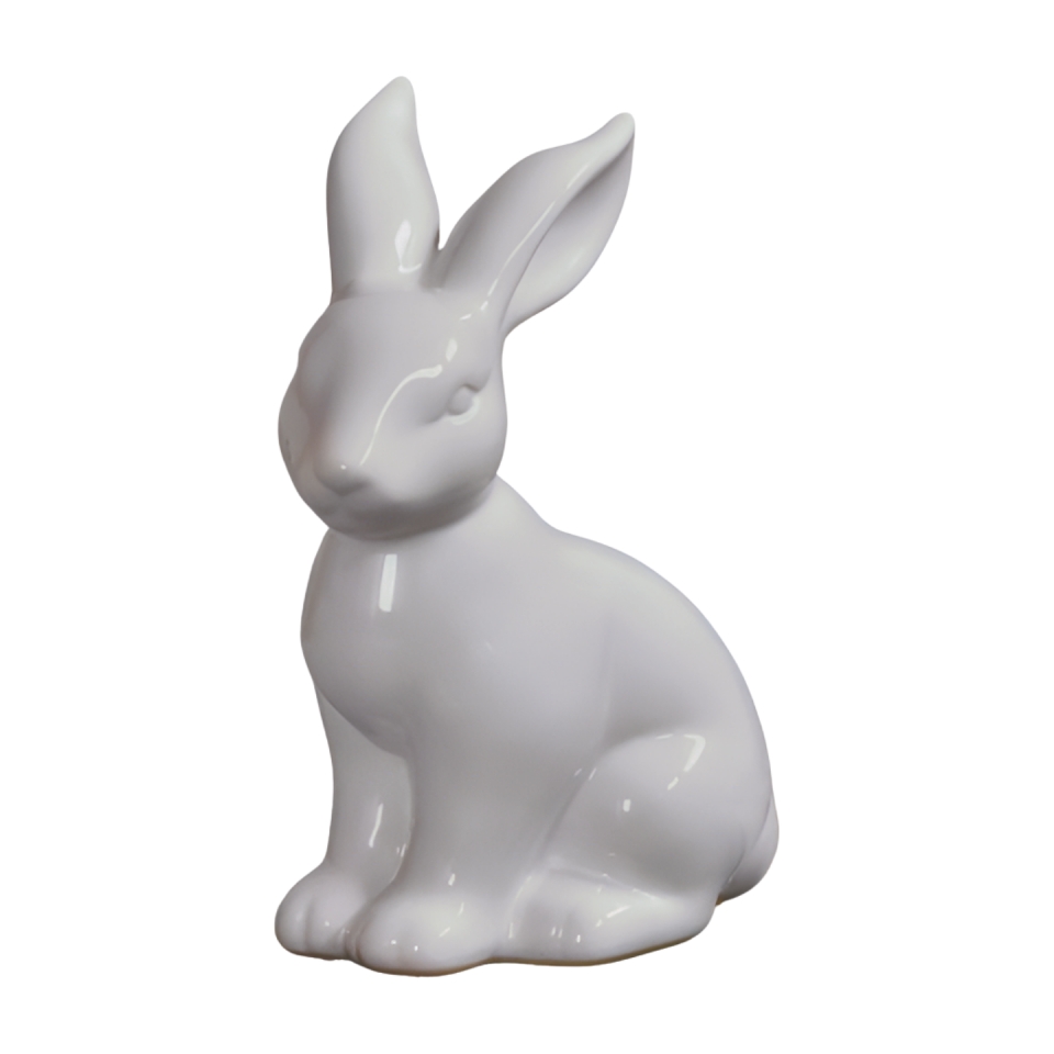 Porcelánový zajíc bílý 18 cm