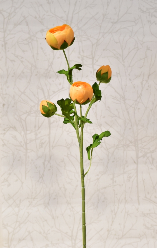 Umělá kamélie oranžová, 68 cm