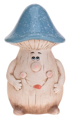 Keramický hříbek modrý 19 cm