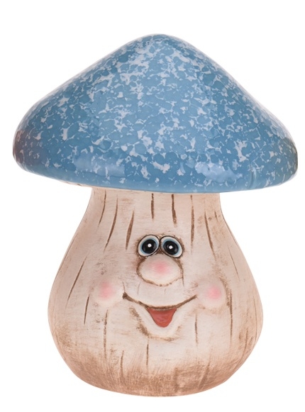 Keramický hříbek modrý 19,5 cm
