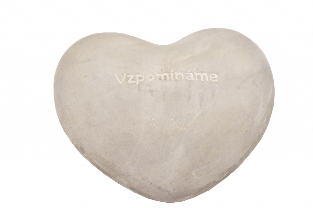 Srdce cement Vzpomínáme 6x13,5x12,7 cm