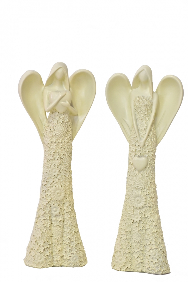 Anděl Flo krémový 31,5 cm, mix druhů (116982 015 CAP-0283 C anděl mix)