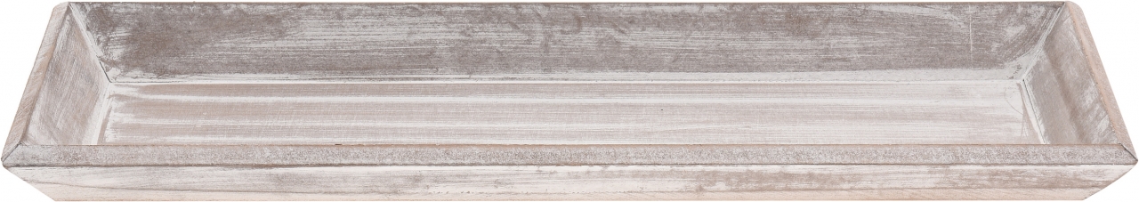 Dekorativní dřevěný tác 14x40 cm, hnědo-bílý