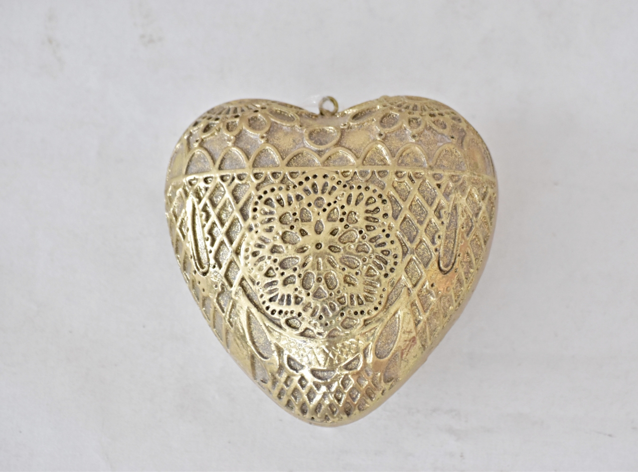 Dekorace srdce Ornament Gold L