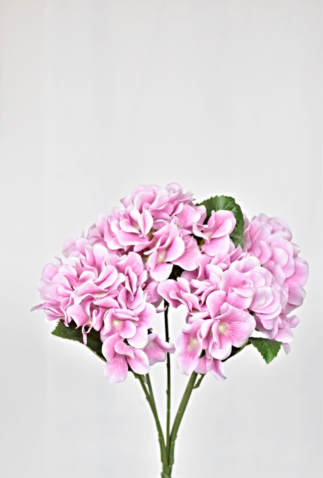 Umělá kytice hortenzií 45 cm, růžová
