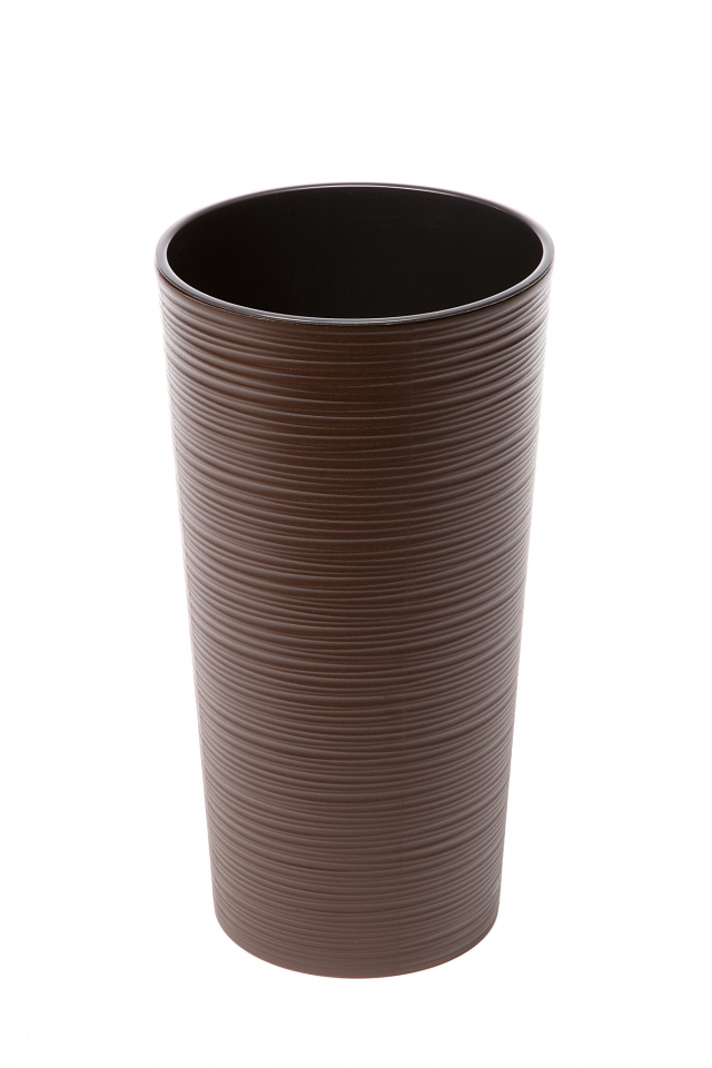 Plastový květináč Lilia 370 mm vroubek, mocca
