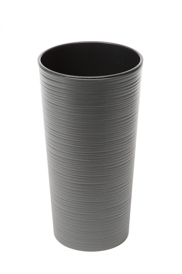 Plastový květináč Lilia 465 mm vroubek, grafit