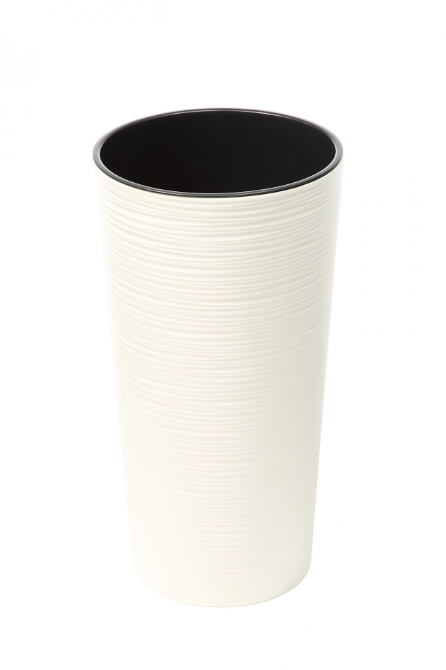Plastový květináč Lilia 465 mm vroubek, krémový