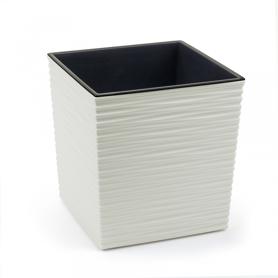 Plastový květináč Juka vroubek 300x300 mm, krémový