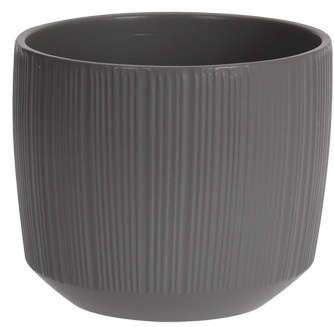 Keramický květináč Flowers 15 cm, tmavě šedý