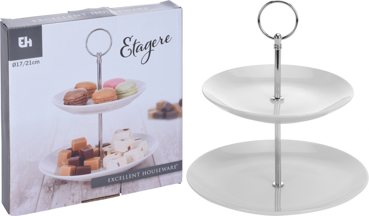 Porcelánový dvoupatrový etažér