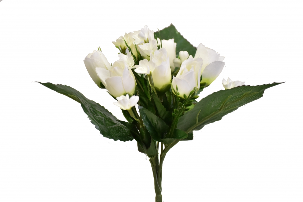 Kytice růží 26 cm, bílá