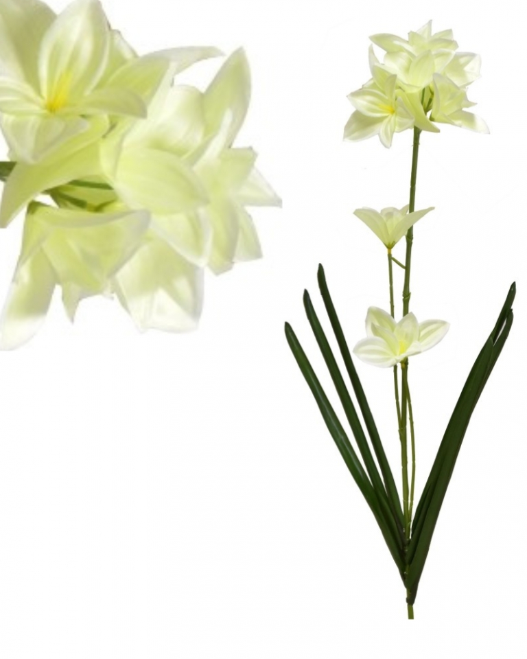 Umělá lilie 73 cm, bílá