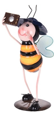 Kovová včelka s foťákem 33 cm
