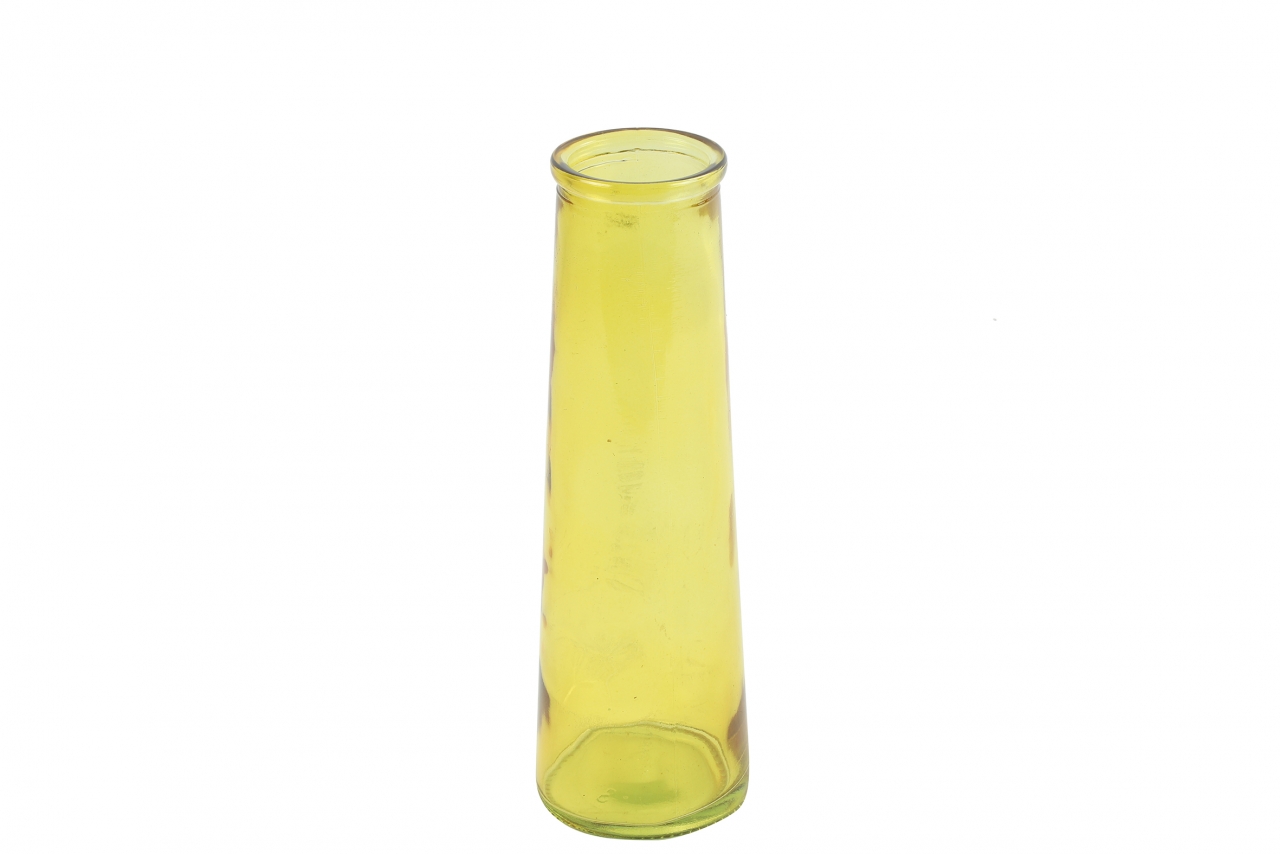 Skleněná váza ANNA žlutá 25x8 cm