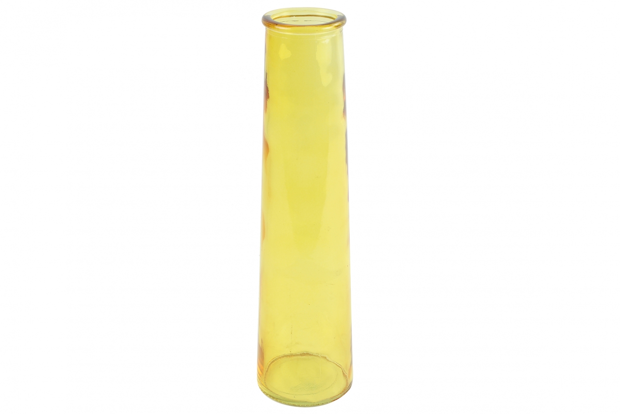Skleněná váza ANNA žlutá 35x9 cm