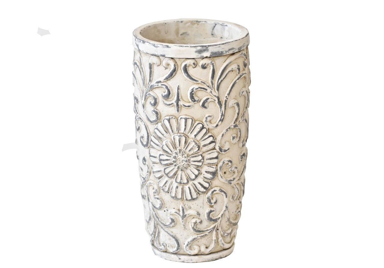 Cementový květináč - váza Ornament 25x13 cm