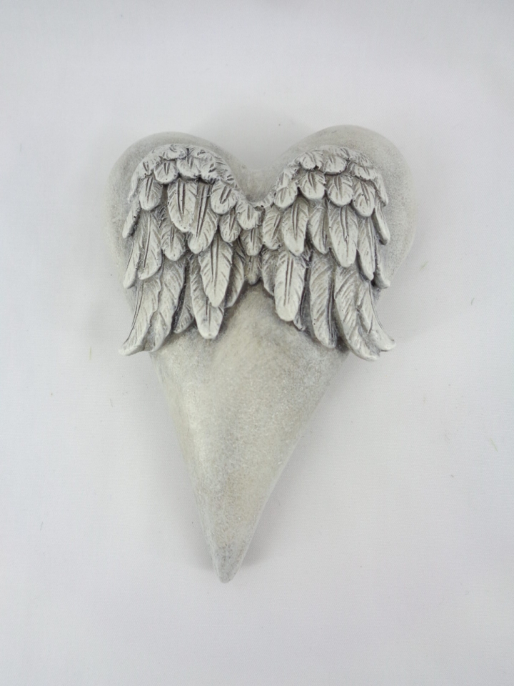 Smuteční dekorace - srdce s křídly 4x9,5x13 cm