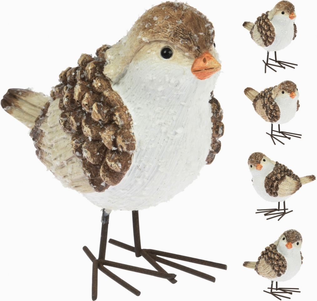 Dekorativní ptáček s glitry 11x8,5x14,5 cm, mix druhů