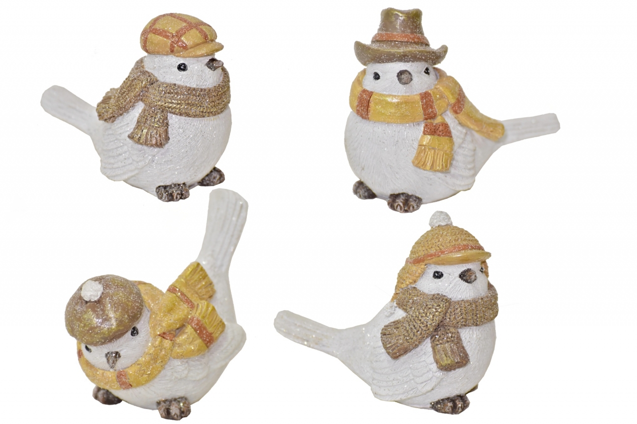 Dekorativní ptáček Pepe s čepicí 8,5 cm, mix druhů