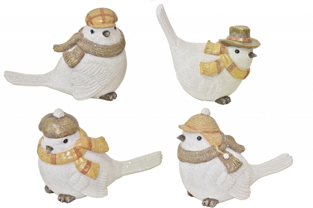 Dekorativní ptáček Pepe s čepicí 14 cm, mix druhů