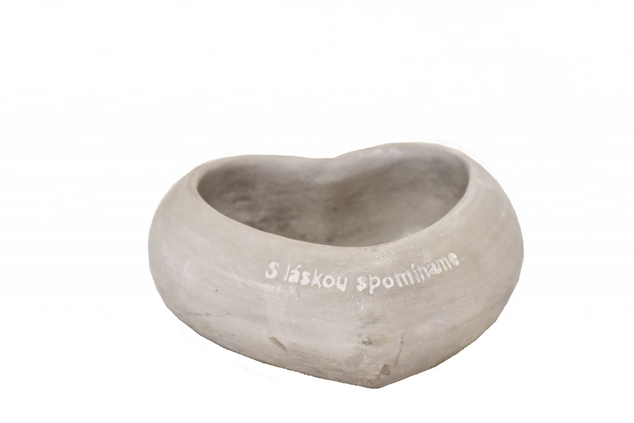 Květináč srdce S láskou spomíname, 6,5x16x15,5 cm