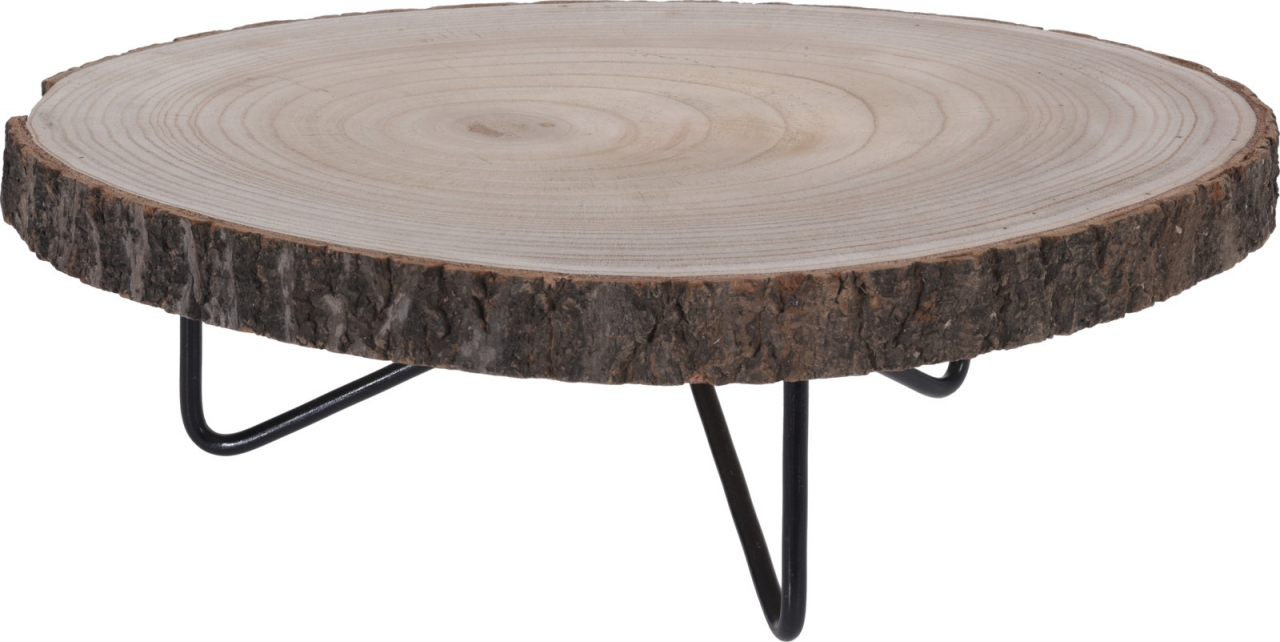 Dřevěný stojan Paulownia na kovových nožkách 40x13,5 cm