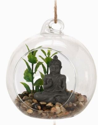 Aerárium s šedým Buddhou 10 cm