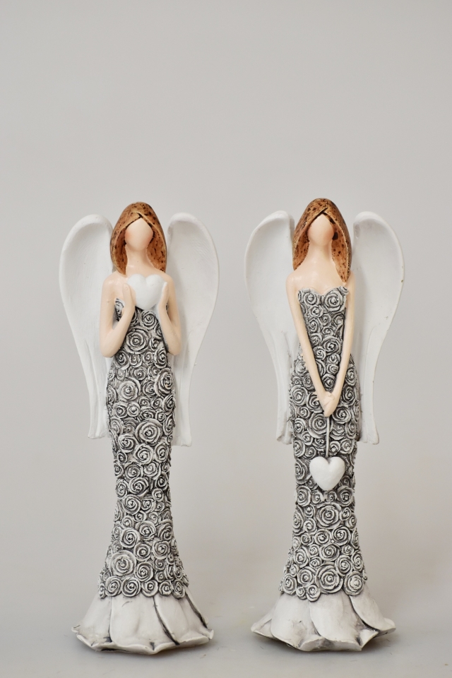 Anděl Lili Rosa šedý 15 cm, mix druhů