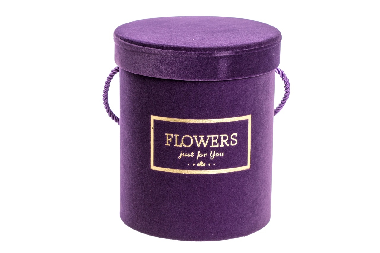 Flower box fialový sametový, 18x15,5 cm